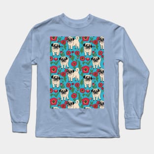 Pugs and Poppies Long Sleeve T-Shirt
